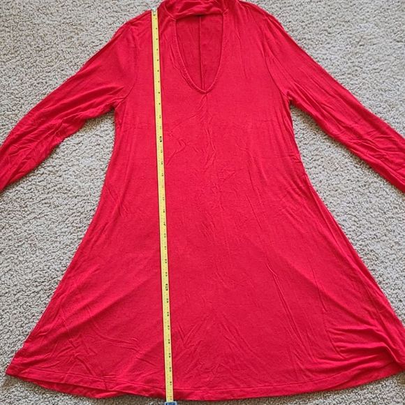 EXPRESS long sleeve keyhole skater‎ dress - Picture 5 of 7